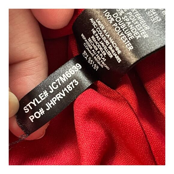 JH Jessica Howard Plaid Cowl Neck Fleece Knit Dress XL Academia Style Red Gray - Picture 6 of 6